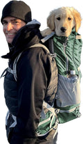 K9 Sport Sack Kolossus - Large, Myrtle Green - The Big Dog Backpack - Ideal for Dogs 20-22” Long - Fully Adjustable Pet Carrier - Doubles as a Professional-Grade 60L Hiking Pack