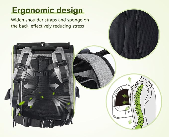 Pecute Cat Backpack Carrier Expandable, Pet Backpack with Curtain for Cats Dogs Up to 11lbs, with 4-Side Breathable Mesh, Multi-Entry & Lockable Zippers for Travel, Hiking, Camping - Hands Free