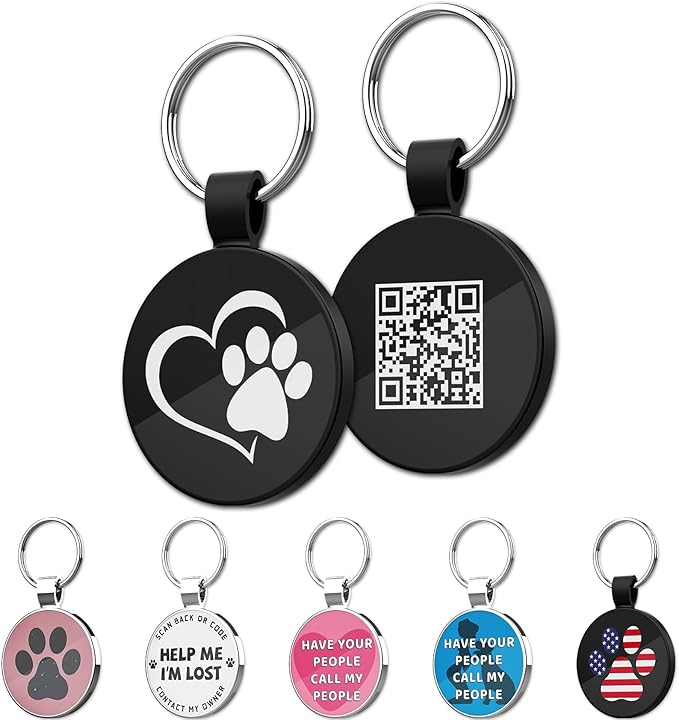 MYLUCKYTAG QR Code Pet ID | Personalized Dog & Cat Collar Tag | Online Profile with Instant Scanned Location Alert Email