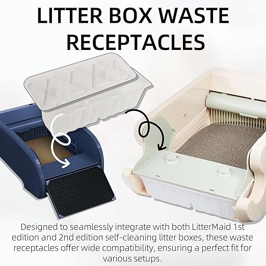 20-Pack Disposable Litter Box Waste Receptacles Compatible with Littermaid Waste Receptacles, and 7.87" x 9.84" Pet Screen Door Flap Compatible with Doggy Fits Dogs & Cats Under 30 Lbs