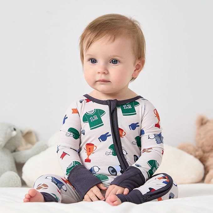 pureborn Baby Infant Boys Girls Sleeper Snug Fit Viscose from Bamboo Pajamas Zipper Pjs 0-24 Months