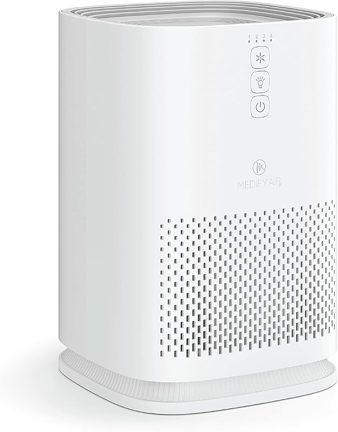 Medify MA-14 Air Purifier with True HEPA H13 Filter 428 ft² per Hour for Smoke, Odors, Pollen, Pets 99.9% Removal to 0.1 Microns White, 1-Pack