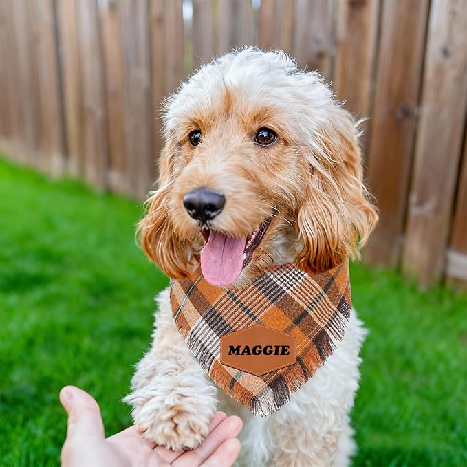 Personalized Dog Gifts Withe Name Custom Dog & Cat Bandana Personalized Pet Neckwear Dogs Costume Accessories for Small Medium Large Dogs Cats Birthday Valentines Day Gifts