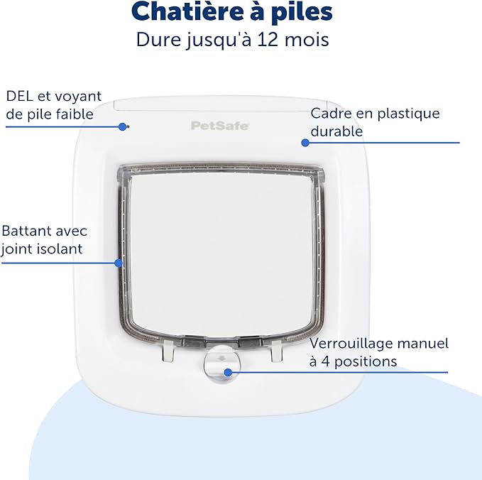 PetSafe Microchip Cat Door, Exterior or Interior Pet Door - Multi-User RFID Access Up to 40 Pets, 4-Way Locking, Weatherproof, DIY Easy Install, Hardware Kit; Privacy for Cat Litter Box or Pet Feeder