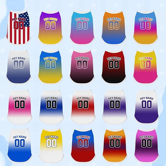 Custom Dog Shirt Personalized Pet Jersey Shirts with Name Photo Text Logo Customized Dog Pullover T Shirt Gifts for Small Medium Large Dogs Cats