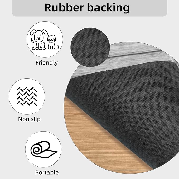 Food and Water Bowl Mat for Dog Cat, 20 x 12 inches Waterproof Non-Slip Absorbent Pet Feeding Matt Placemat
