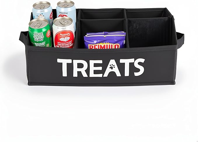 Morezi Dog treat storage organizers pet storage basket organizer great for organizing food treats snack for pet dogs cats birds animal black