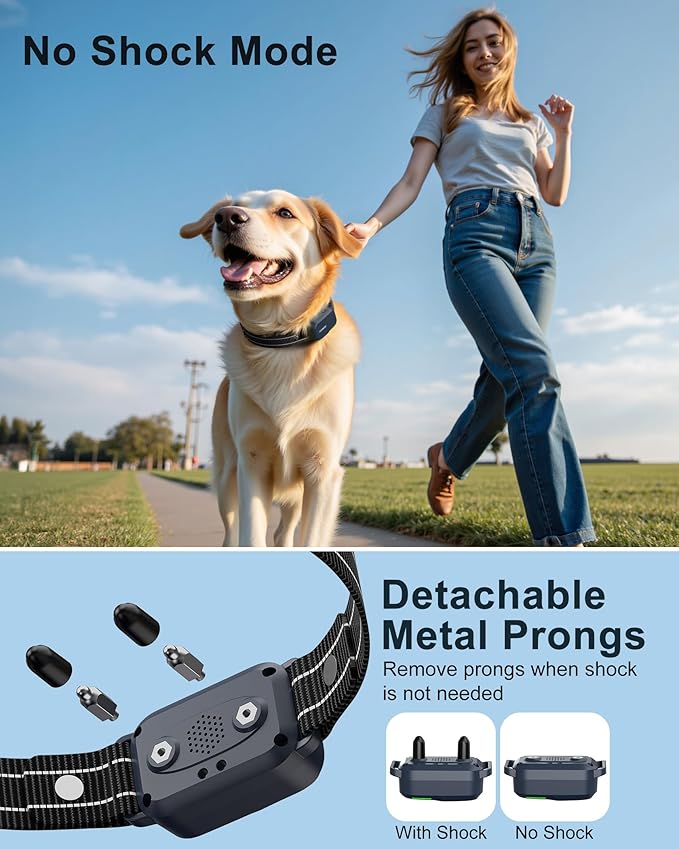 Jugbow Dog Shock Collar - 4500FT Dog Training Collar with Remote, IPX8 Waterproof Electric Dog Collar with 4 Training Modes, Security Lock, Rechargeable eCollar for 10-120lbs Dogs(Deep Blue)