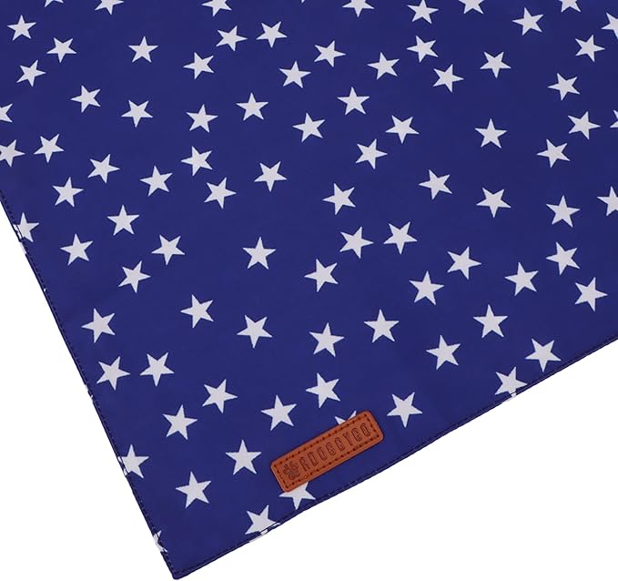 ADOGGYGO Star Dog Bandana 2 Pack, Reversible Red Blue Patriotic Pet Scarf Bib, Adjustable Fit 4th of July Star Bandanas for Medium Large Dogs Pets (Large)