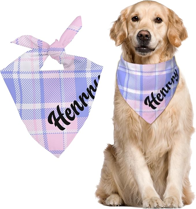 Custom Pet Scarf Personalized Dog Bandana with Name Personalized Add Your Text Bibs Triangle Head Scarfs Gift for Small Medium Large Dogs Cats Baby Puppy Pets Accessories