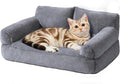 Cat Beds for Indoor Cats, Cat Couch Bed, Cute Cats Sofas for Pets, Small Dog Sofas & Chairs with Removable Washable Cover, Plush Soft Pet Furniture for 10lbs Small Dogs & Cats(Light Grey)