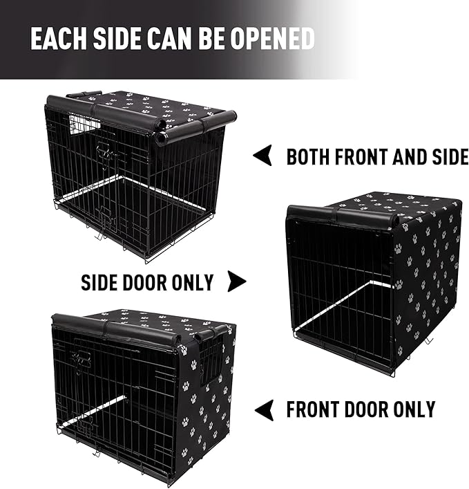 Pet Prime Dog Crate Cover 30 Inch for Wire Crate 600D Oxford Fabric Indoor/Outdoor Durable Waterproof & Windproof Pet Kennel Cage Cover(30"x18"x21")