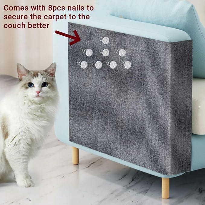 SHENGOCASE 78.7"x15.8" Trimmable Self-Adhesive Carpet Mat Pad Replacement for Cat Tree Shelf Shelves, Cat Wall Furniture Steps, Cat Carpet Scratching Post Scratcher Couch Protector