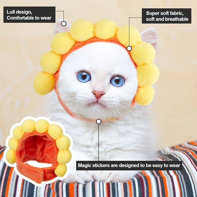 Weewooday 5 Pieces Cat Costume Christmas Bunny Hat Outfit with Ears Funny Cat Hat and Small Dogs Kitten Puppy Party Easter Christmas Headwear Costume Accessory(Cute Style)