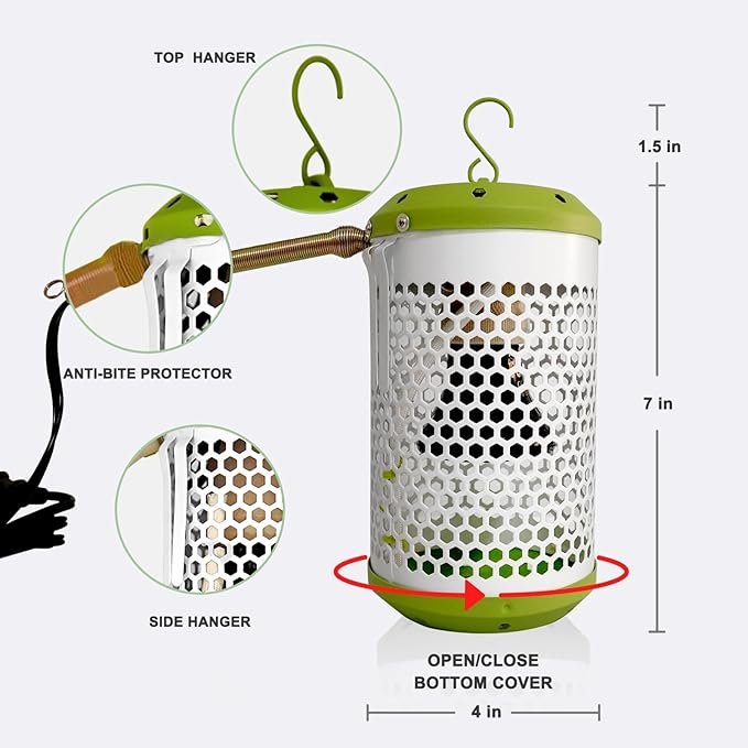 SYSAI Bird Cage Heater with Anti-Burning Protection, and Anti-Bite Power Cord Protector, 50 Watts