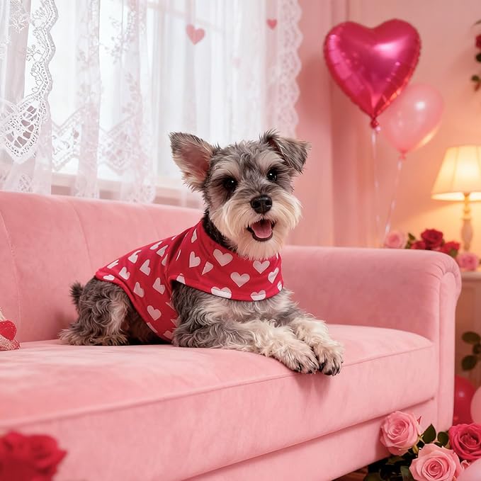 EXPAWLORER Cat Valentines Outfit Sweater - Valentine's Day Sweater for Cats Only Warm Kitten Clothes, Pet Coat Pullover Design, Fleece Sweatshirt Clothing Also for Puppy Small Dogs, Pink Heart L