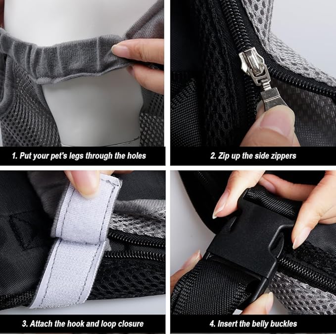 FEimaX Dog Carrier Backpack Pet Legs Out Front Cat Travel Bag, Adjustable Puppy Backpacks Carriers Hands-Free for Small Medium Dogs Cats Hiking Traveling Camping Daily Walking