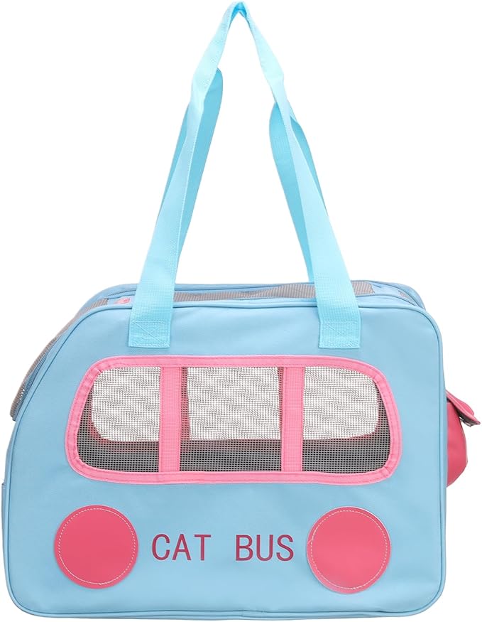 Pet Backpack Carrier, Portable and Ventilated, Oxford Cloth, Dogs Cats and Small Animals Travel Bag 16.93", (Blue, 1 Pcs), Intended for Hiking/Camping/Traveling