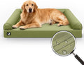 Sytopia 42in Chew Proof Dog Beds for Large Sized Dogs, Waterproof Egg Crate Foam XL Orthopedic Pet Bed with Removable Washable Cover, Non-Slip Bottom, Supports up to 100 lbs for Senior Pet, Green
