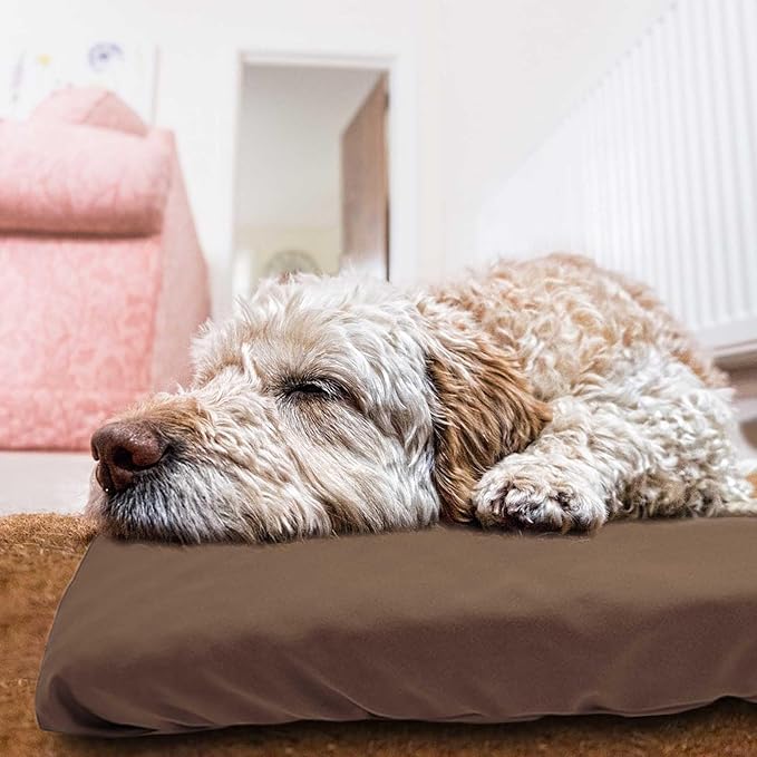 Dog Bed Cover Waterproof Replacement Machine Washable Covers for Dog Bed Heavy Duty Scratch Resistant Mattress Protector Pet Bed 47x29 Inch Brown Cover Only