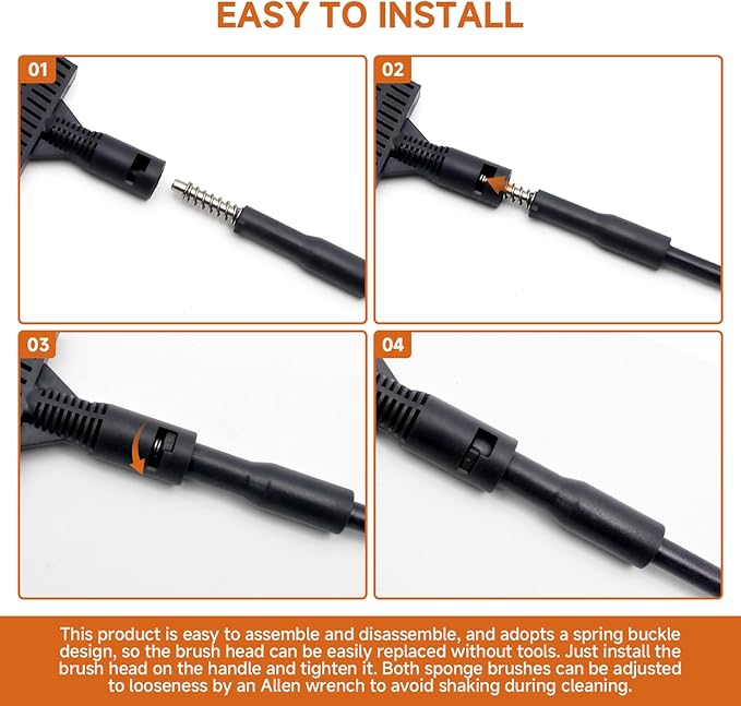 6 in 1 Aquarium Cleaning Tool Kit, Telescopic Handle Design, for 20-160 Gallon Freshwater and Saltwater Aquariums, Includes Algae Scraper, Sponge Pad, Pipe Brush, Gravel Rake, Fish Net