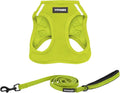 Best Pet Supplies Voyager Step-in Air All Weather Mesh Harness and Reflective Dog 5 ft Leash Combo with Neoprene Handle, for Small, Medium and Large Breed Puppies - Set (Lime Green), M