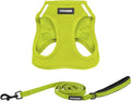 Best Pet Supplies Voyager Step-in Air All Weather Mesh Harness and Reflective Dog 5 ft Leash Combo with Neoprene Handle, for Small, Medium and Large Breed Puppies - Set (Lime Green), XXS