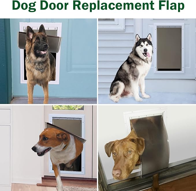 Large Dog Door Replacement Flap, Compatible with PetSafe Freedom Pet Doors PAC11-11039, Measures 16 7/8” x 10 1/8”, Doggie Door Flap Made from Durable Flexible TPU Materials