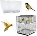 Bird Cage Seed Catcher, White Breathable Seed Catcher for Bird Cage, Universal Adjustable Birds Cages Cover Net Liner, Birds Accessories for Cages for Parrot Enclosures Stops Scatter