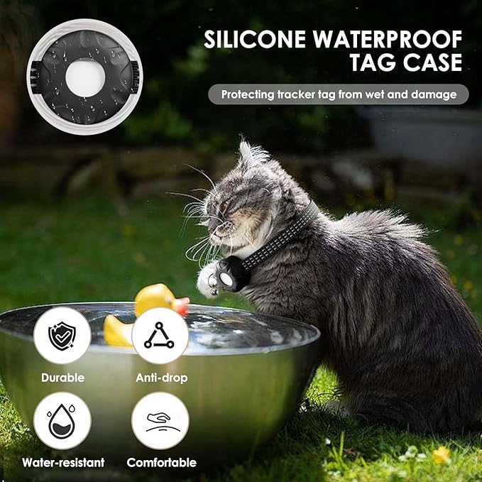 GPS Tracker for Cats, Compatible with Apple Find My App (Only iOS), No Monthly Fee, Waterproof