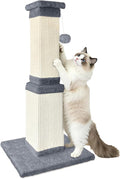 AGYM Cat Scratching Post, 32 Inch Cat Scratching Posts for Large Cats, Scratching Posts for Indoor Cats Adults, Cat Scratch Post with Nature Sisal, Light Gray