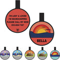 Silent Dog Tag Personalized with 5 Lines of Custom Deep Engraved Durable Soundless Silicone Pet ID Name Tag Round Sunset Orange