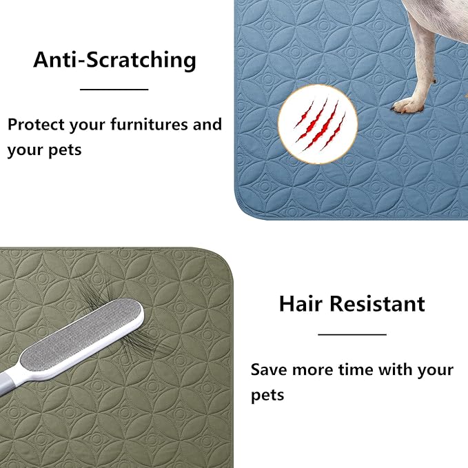 Waterproof Dog Blanket, 52x82 inches Pet Couch Covers for Sofa, Bed Furniture Protector from Dogs Washable and Reversible-Lightblue+Green