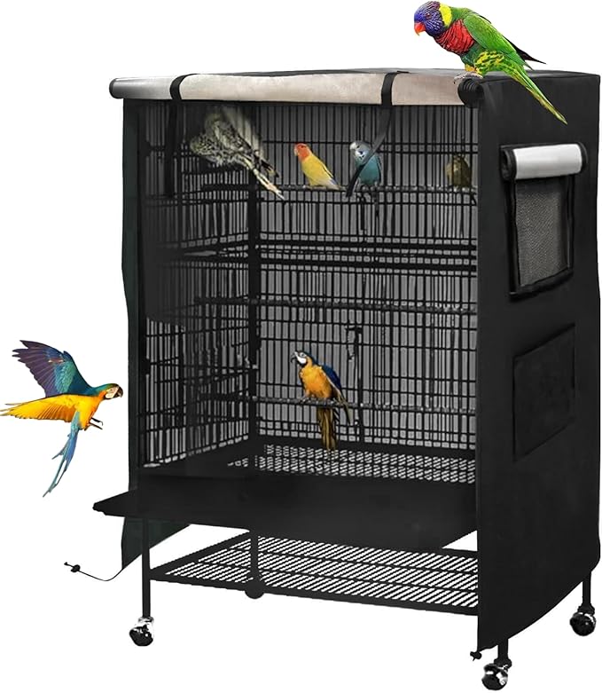 Bird Cage Cover for Night, Good Night Birdcage Covers Fit for Yaheetech Birdcage, Bird Universal Pet Cage Cover Good Night for Cats, Mink, Totoro, Parakeet, Parrot and Small Animals (X-Large)