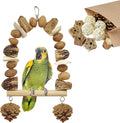 Nut Perch Stand with Interchangeable Materials – Natural, Safe Bird Playset for Beak Exercise & Mental Stimulation