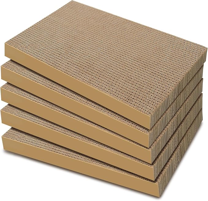AGYM 5 Packs Cat Scratcher, 5 Packs Refill Cat Scratching Pad Cardboard for Indoor Cats and Kitten, Large Size Durable&Premium Recyclable Cardboard Cat Scratcher