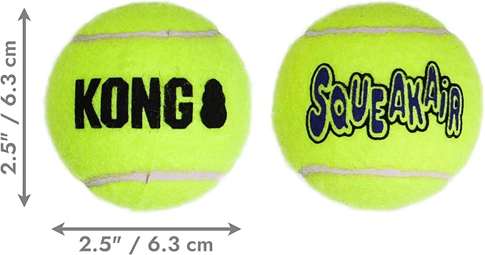 KONG Air Dog SqueakAir Dog Toy Tennis Balls, Medium (6 Pack)