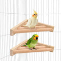 Litewoo Bird Perch Corner Platform Stand Shelf for Birds Budgie Parakeet Cockatiel Conure Cockatoo（2PC）