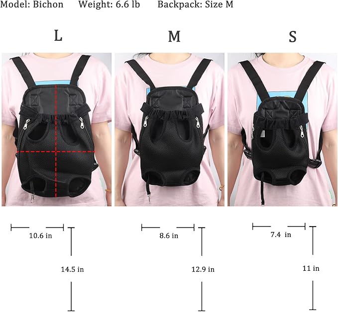 Adjustable Pet Carrier Backpack - Dog, Puppy & Cat Carrier for Travel, Hiking & Car - Front Carrier & Backpack in One