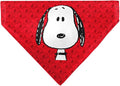 Peanuts Pet Bandana Peanuts Snoopy Face and Profile Pose Reds Slip On Collar Bandana Only