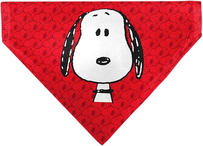 Peanuts Pet Bandana Peanuts Snoopy Face and Profile Pose Reds Slip On Collar Bandana Only