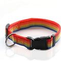 Adjustable Nylon Dog Collar, pet Collar 1 Inch 3/4 Inch 5/8 Inch Wide, for Large Medium Small Dogs (S(5/8" x 11-16"), Rainbow)