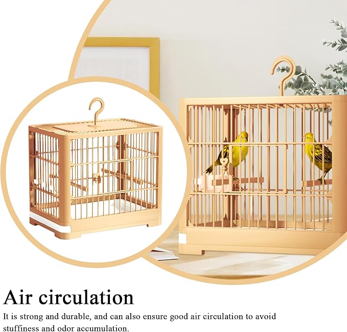 2025 New Carry Cage for Parakeet Portable 30x23x26cm Bird Travel Carrier Cage with Pull Out Tray Hook Handle Easy Transport Install for Various Birds Macaws Sparrow Conures Cockatiels
