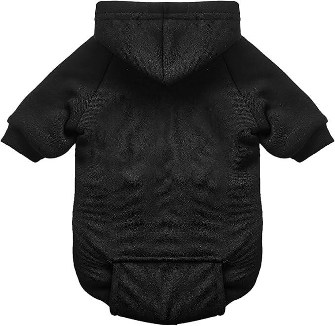 Jecikelon Winter Dog Hoodie Sweatshirts with Pockets Warm Dog Clothes for Small Dogs Chihuahua Coat Clothing Puppy Cat Custume (Black, Small)