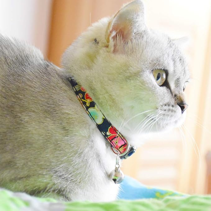 Breakaway Cat Collars with Bell, Set of 3, Durable & Safe Cute Kitten Collars Safety Adjustable Kitty Collar for Cat Puppy 7.5-11in (Purple,Red,Blue1)