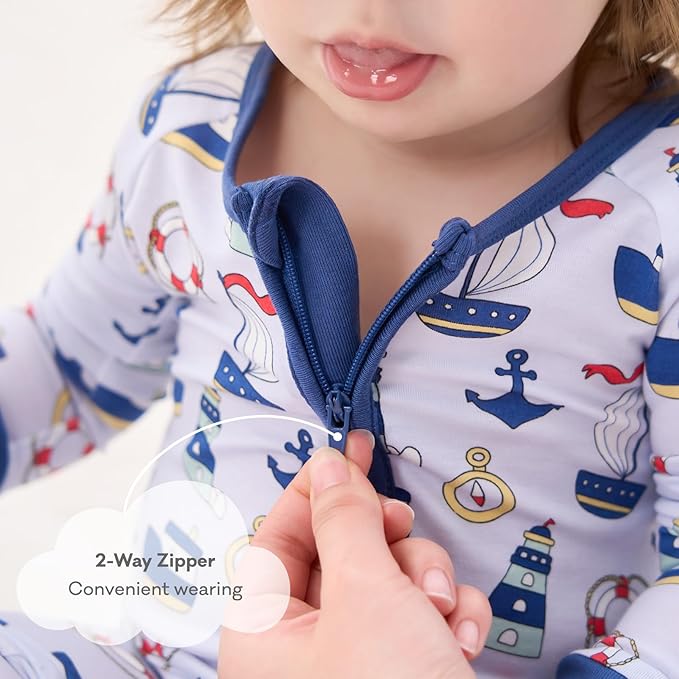 pureborn Baby Infant Boys Girls Sleeper Snug Fit Viscose from Bamboo Pajamas Zipper Pjs 0-24 Months