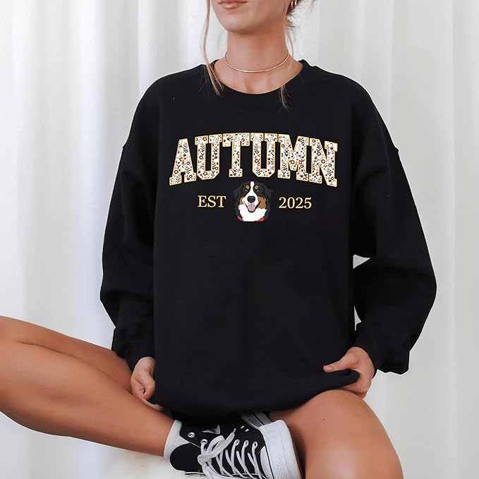 Custom Pet Sweatshirts with Photo and Name, Personalized Dog Sweatshirt, Gifts for Dog Mom, Dad