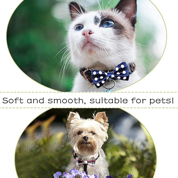 PET SHOW 10 Pack Small Dogs Collar Bowties Attachment Charms for Puppies Cats Embellishment Collars Accessories Bows Ties for Birthday Parties Holiday Wedding Supplies