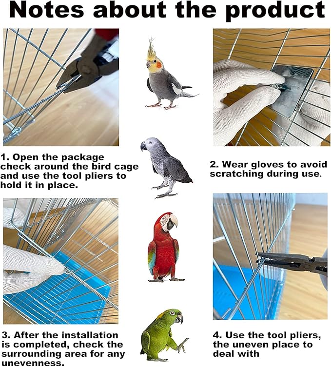 Small Bird Travel Cage - Lightweight Starter Kit for Parakeets, Lovebirds, Finches, Canaries Blue Includes Removable Tray & Accessories