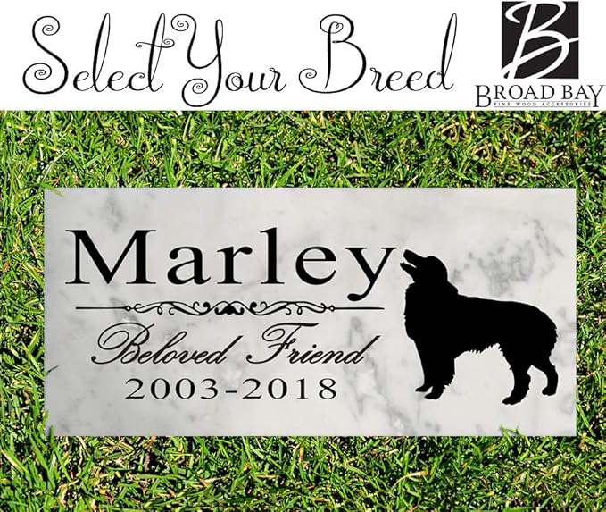 Broad Bay Dog Memorial Stone Personalized Marker Outdoor Garden Choose Your Breed Plaque Grave Headstone